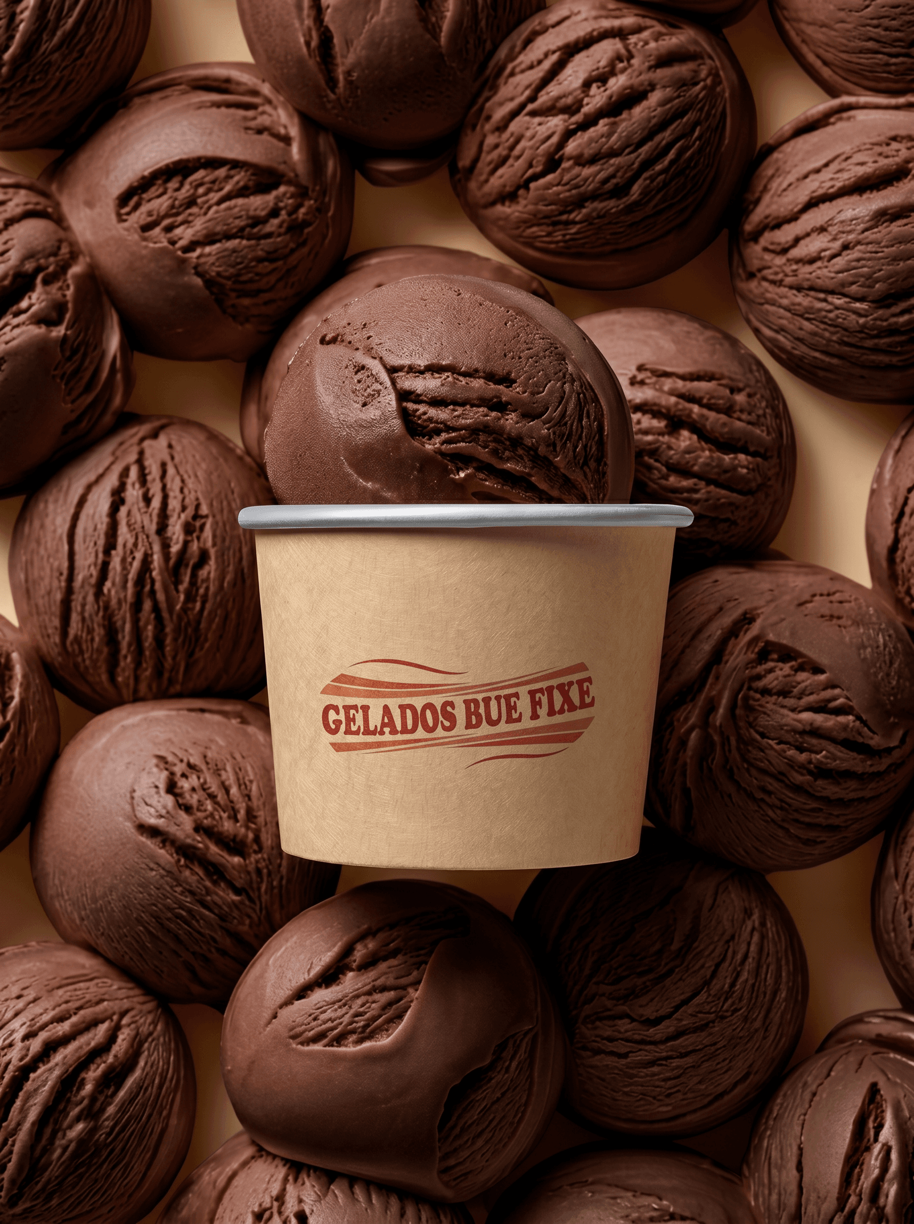 Bolas de gelado de chocolate